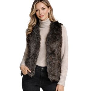 Revue Faux Fur Vest Brown Size XS